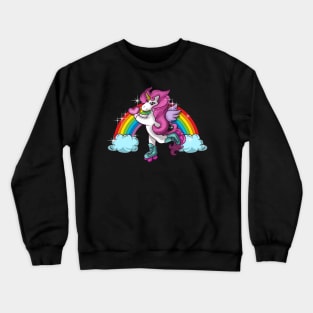 Retro Cute Roller Skating Unicorn Skate Girly Crewneck Sweatshirt